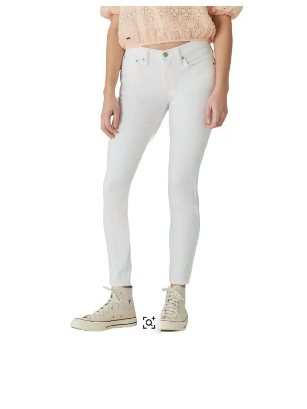 Lucky Brand Women’s Mid Rise Ava Skinny Jeans In White